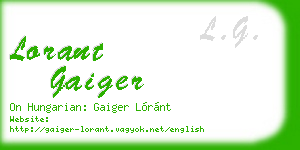 lorant gaiger business card