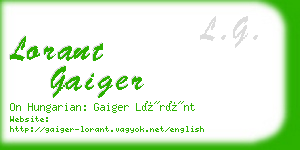 lorant gaiger business card